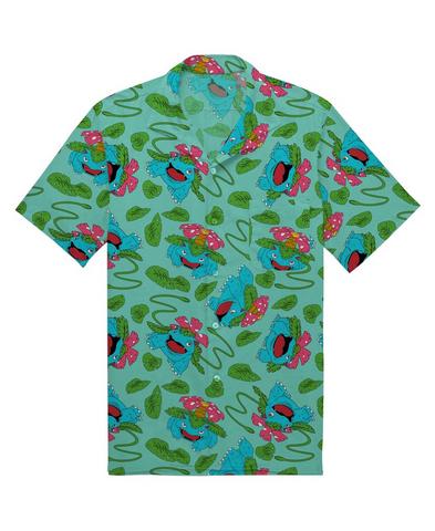 Pokemon Venusaur Leaves Unisex Button Up Shirt Exclusivité Games Zone